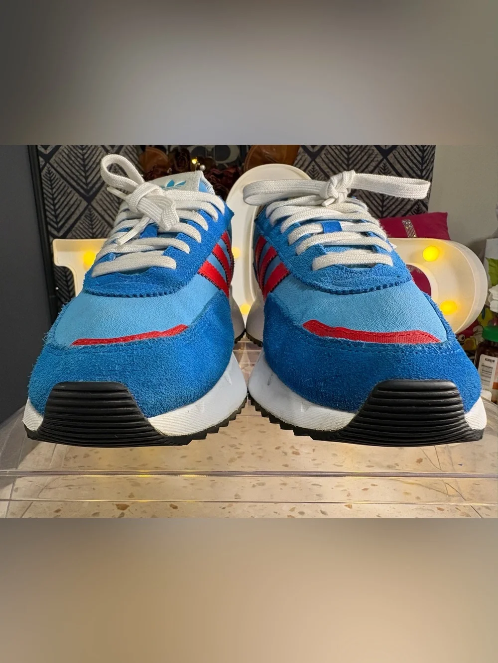 adidas Originals Retropy F2 J Blue Red Men 7 Women 8.5 - Youth Sneaker GZ0859